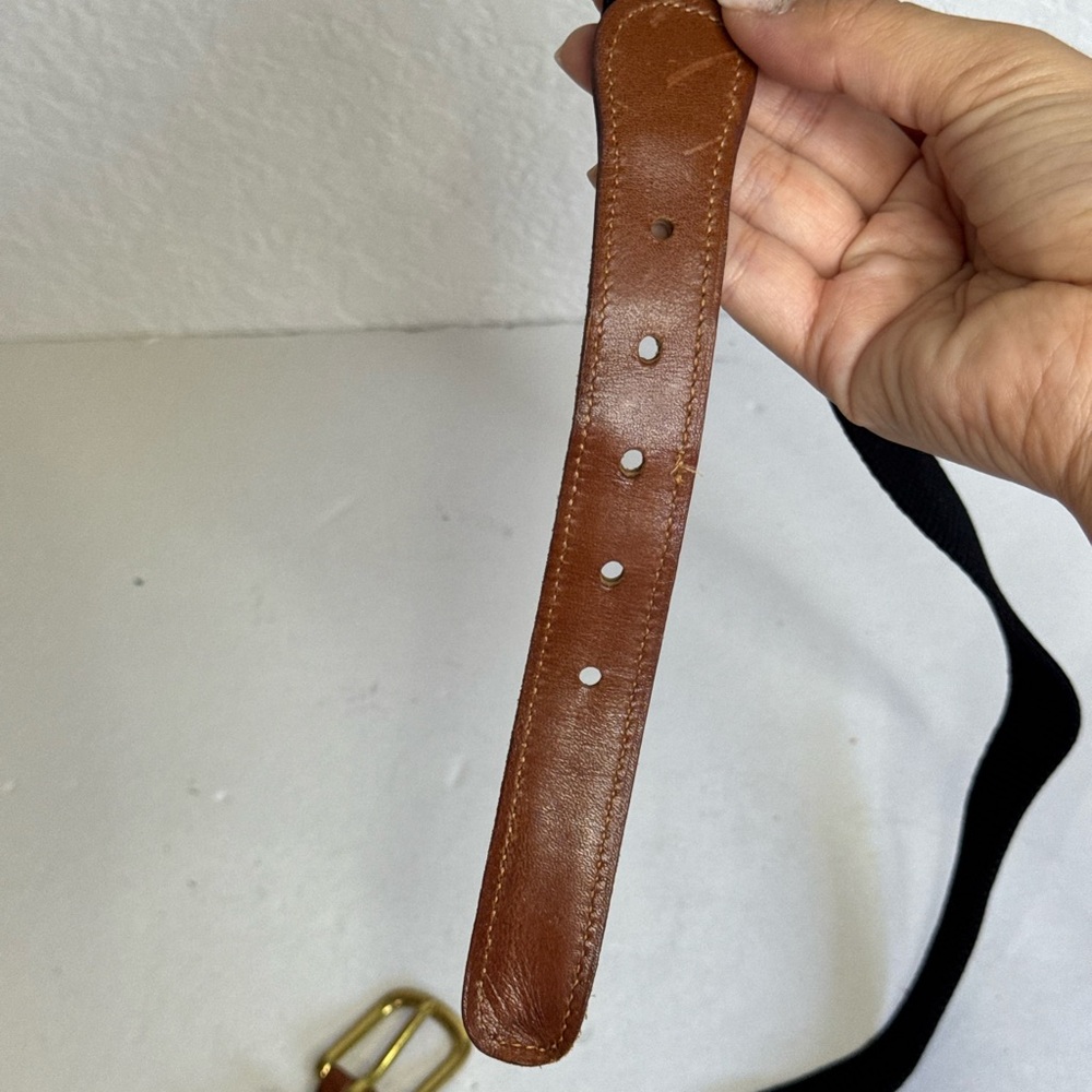 Coach Linen/Leather Black/Brown Belt Size 32/80 - Picture 6 of 8